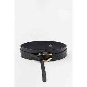 Zara Black Belt with Gold Buckle